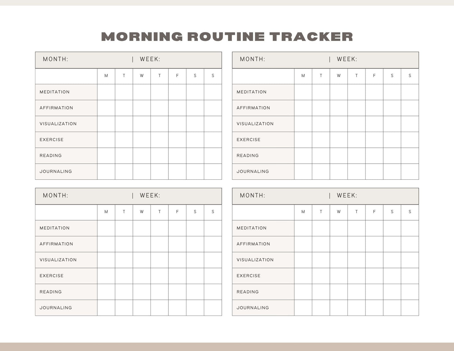 Day Off Coffee Morning Routine Tracker
